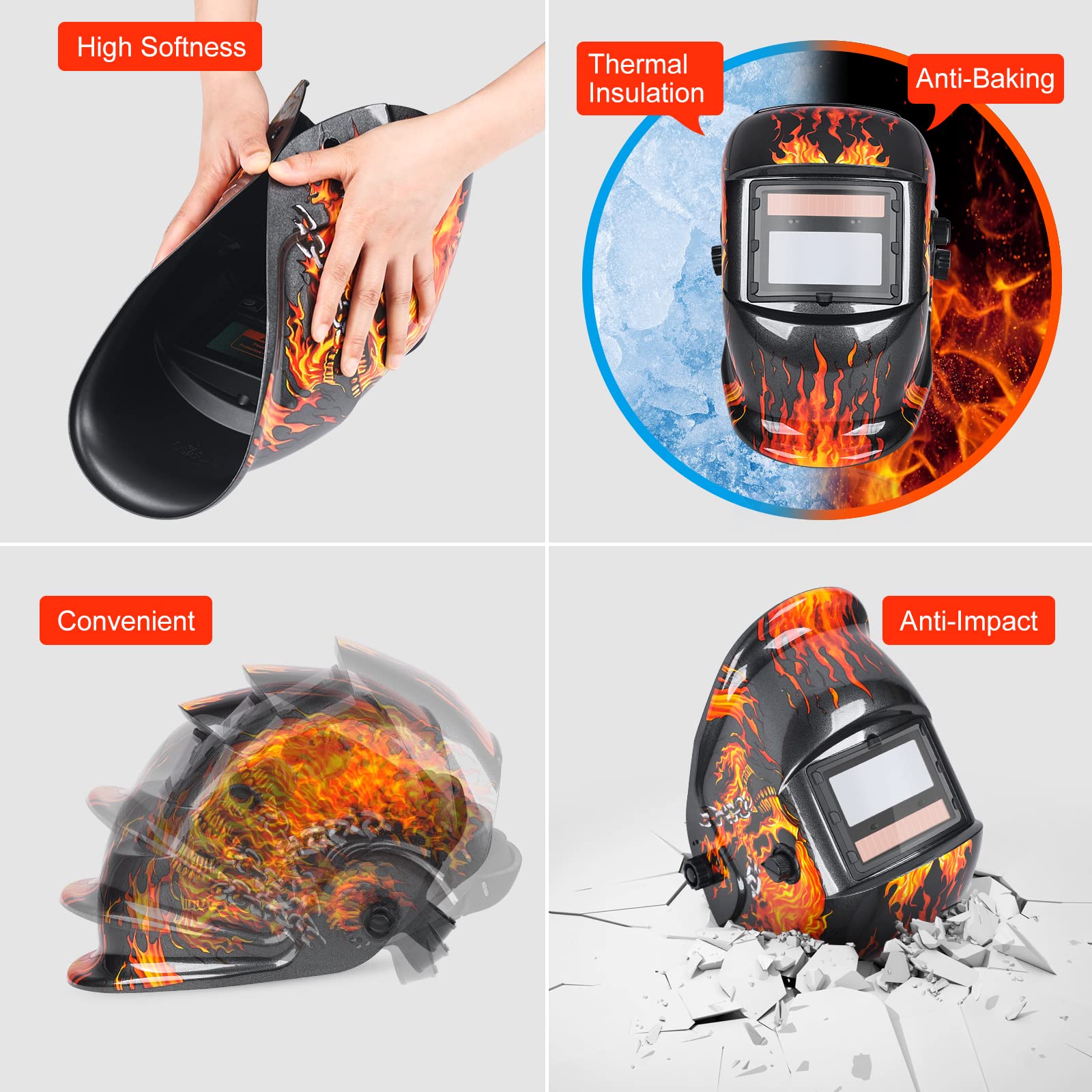 NDUUN welding helmet solar panel charging keeps it ready to work