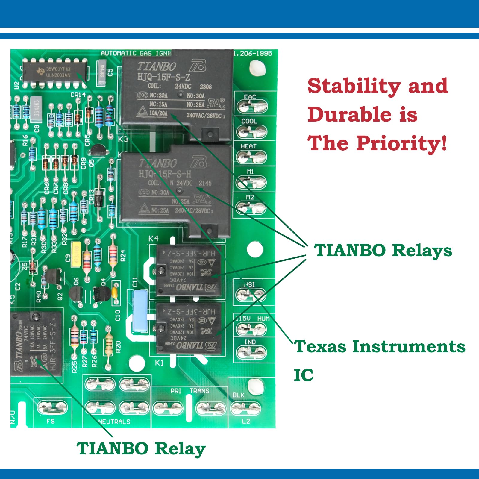 NEALMART B18099-13 board installed in furnace setup for improved timing control.