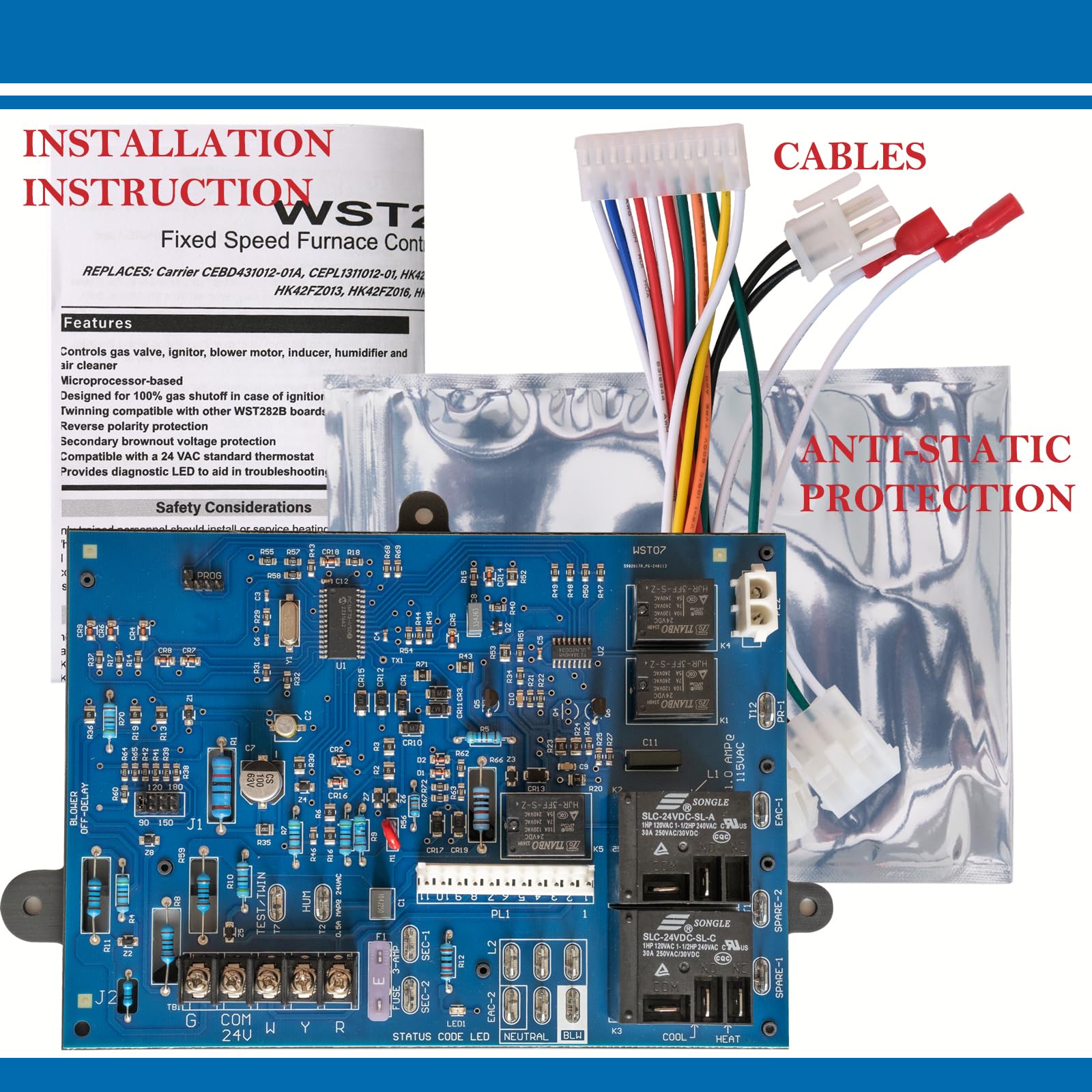 NEALMART ICM282B gas valve control enabling synchronized furnace operation.