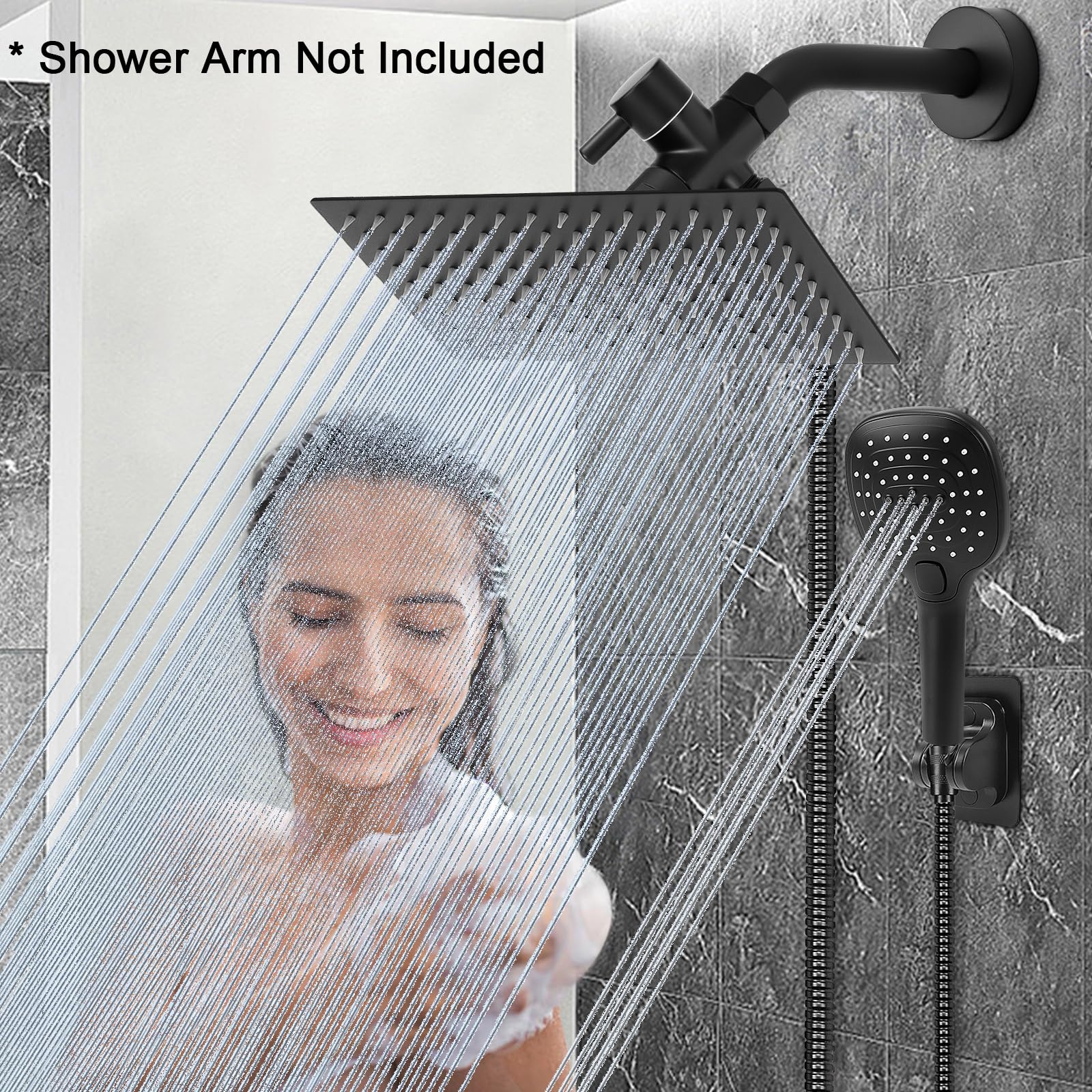 NearMoon rainfall head features 126 silicone nozzles for consistent water flow