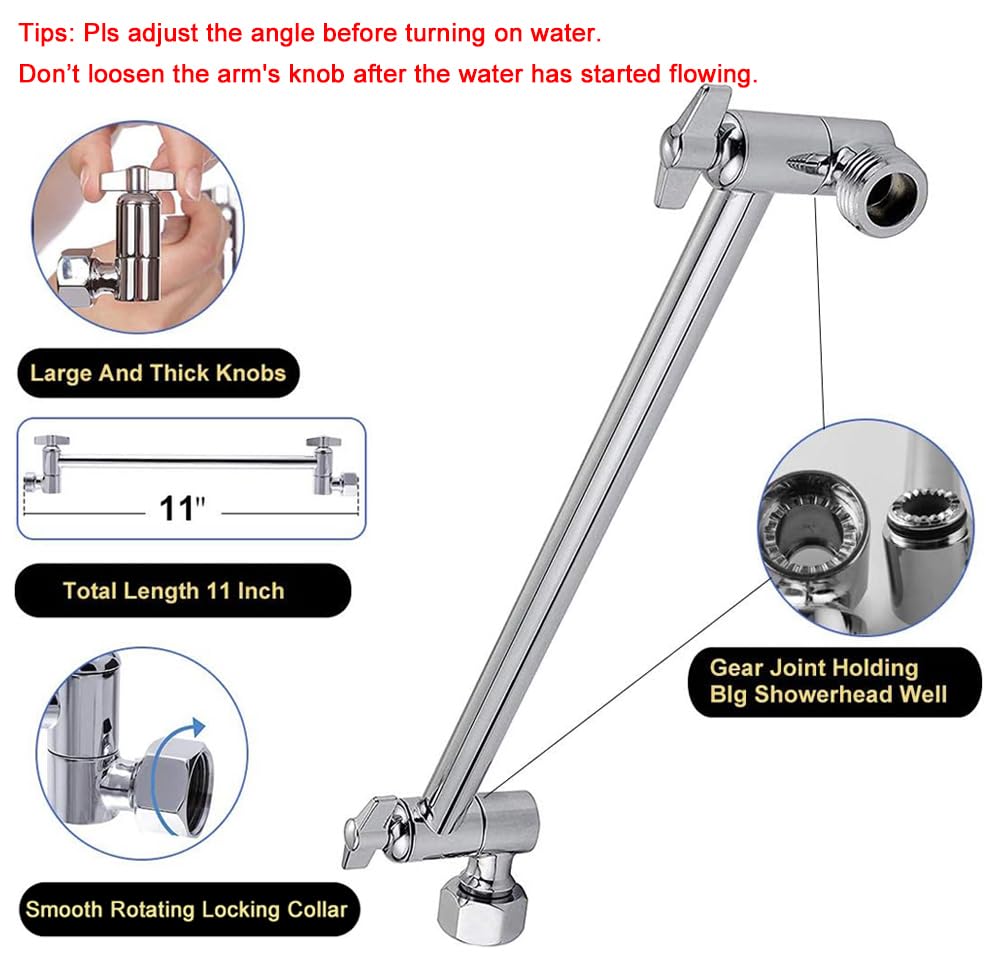 NearMoon 11-inch brass arm extension adjusts height and angle for personalized comfort