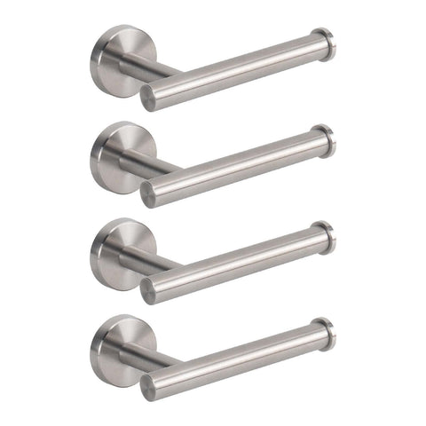 NearMoon toilet paper holder with 6-inch arm, brushed nickel finish for easy bathroom access.