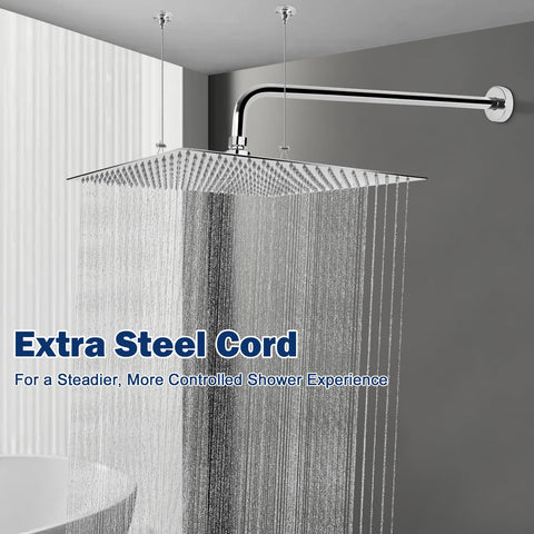 NearMoon ceiling or wall mount rain head with chrome finish for versatile installation.