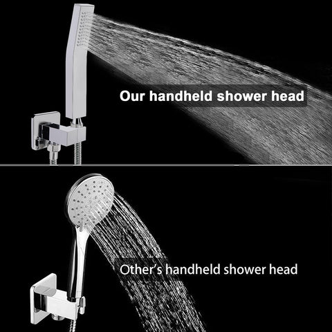 NearMoon chrome finish detail showing scratch-resistant shine on the shower head.