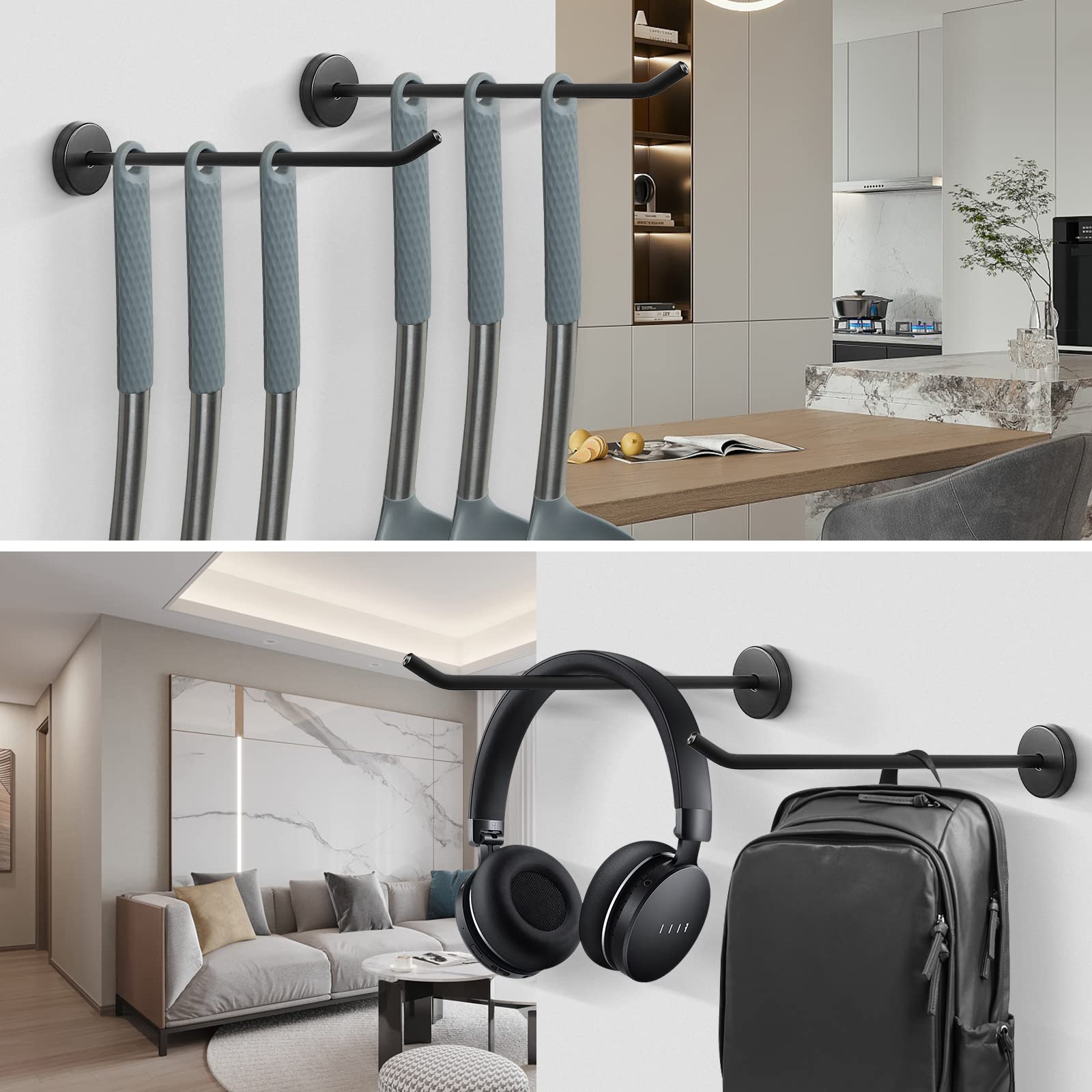 NearMoon coat hooks installed securely with triple bolt system and included screws.