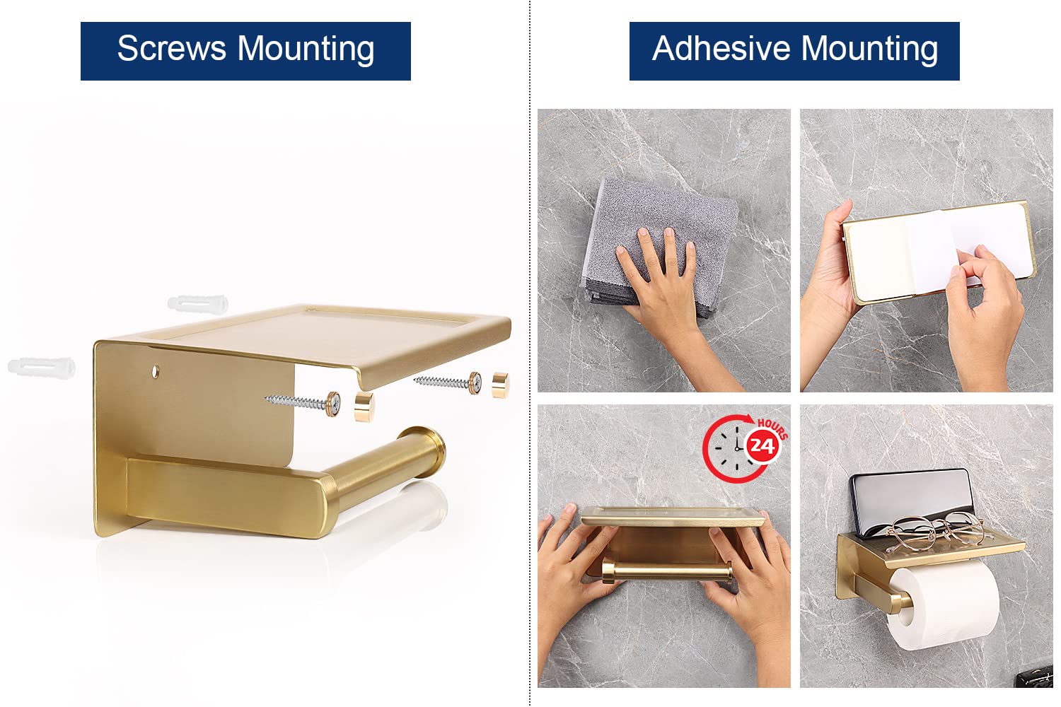 NearMoon easy install with adhesive or screws for durable walls.