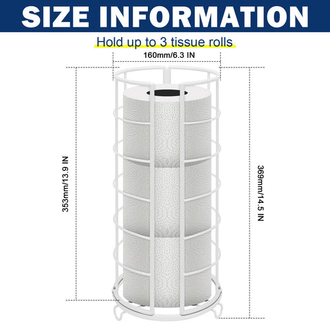 NearMoon free-standing tissue storage holds three rolls for compact spaces