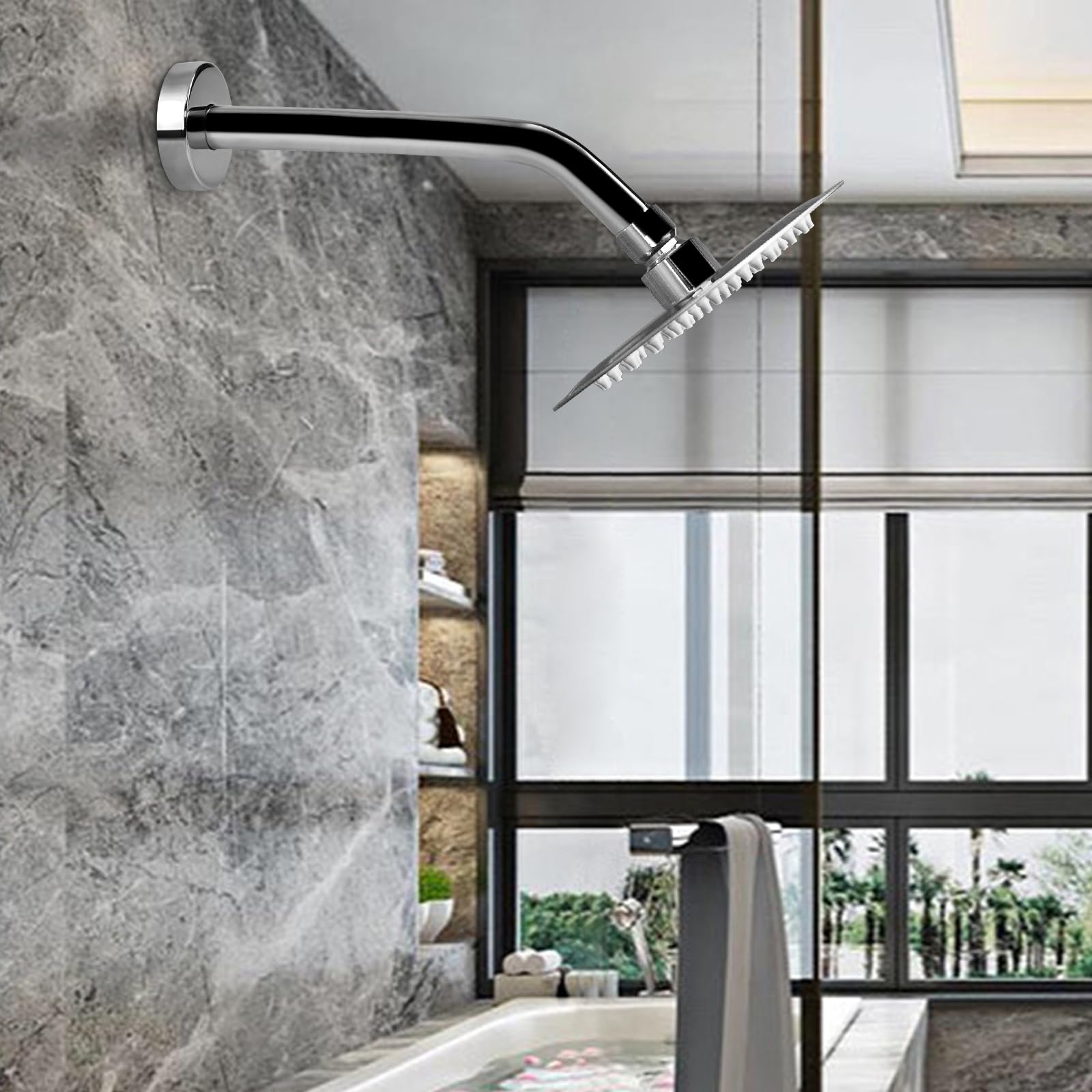 NearMoon leak-proof shower arm extension focusing on sturdy connectors for reliability