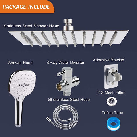 NearMoon luxury shower combo chrome finish blends with any bathroom