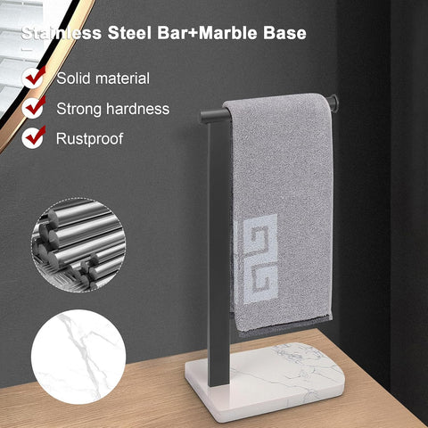 NearMoon matte black towel rack adds modern elegance and easy towel access.