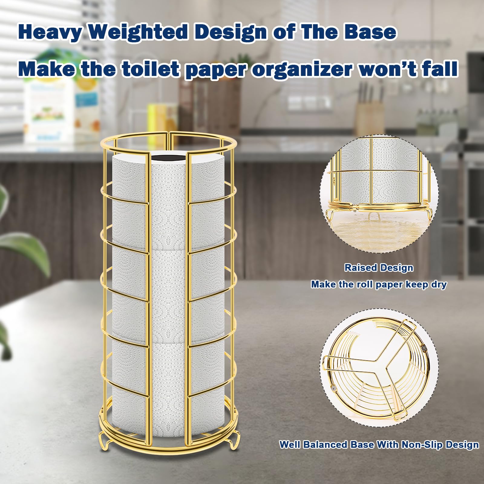 NearMoon modern gold finish complements diverse decor in bathroom or kitchen.