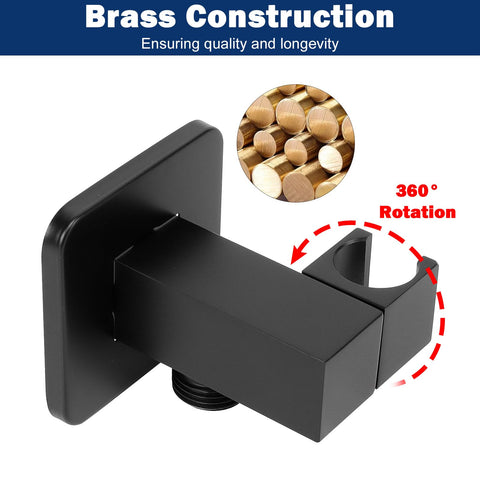 NearMoon packaged brass handheld shower head emphasizing value and durable components.