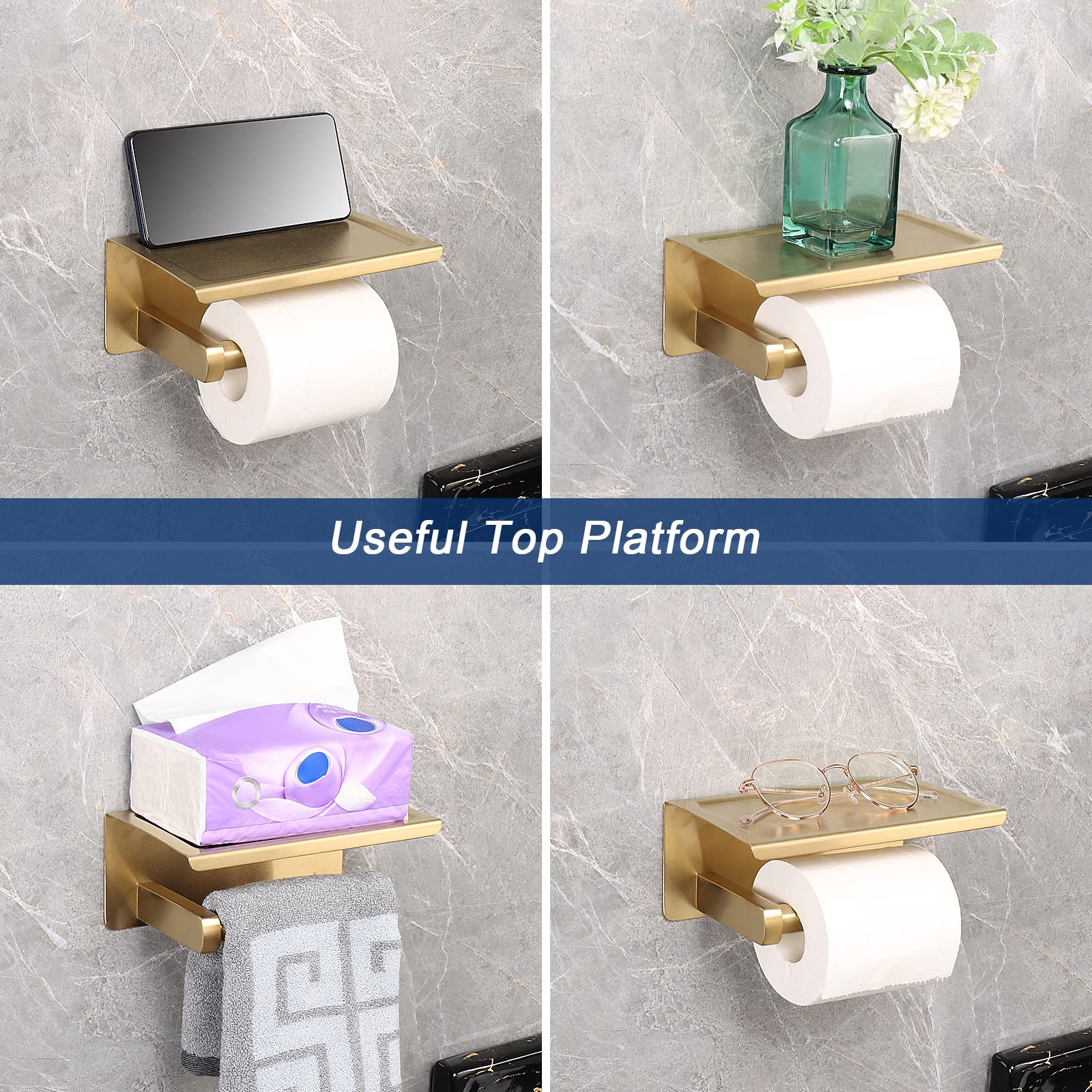 NearMoon phone shelf area supports a phone while freeing counter space.