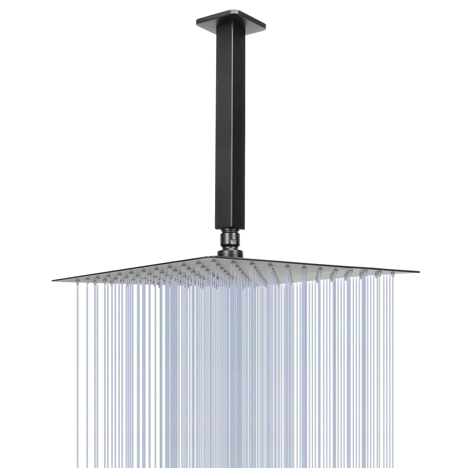 NearMoon rain shower head with 12inch matte black finish delivers full body coverage.