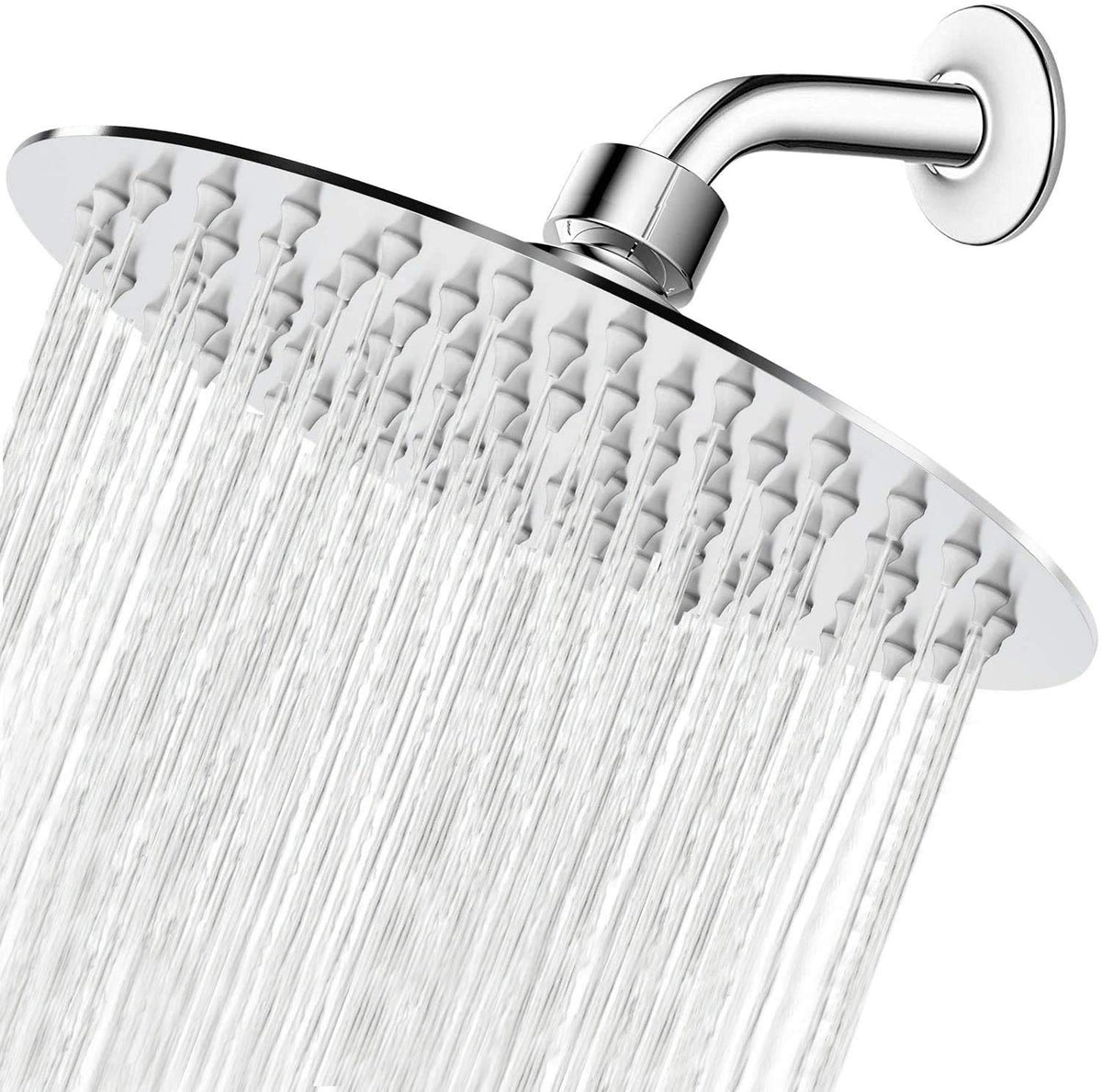 NearMoon 8-inch rain shower head in chrome finish delivering luxurious rainfall.
