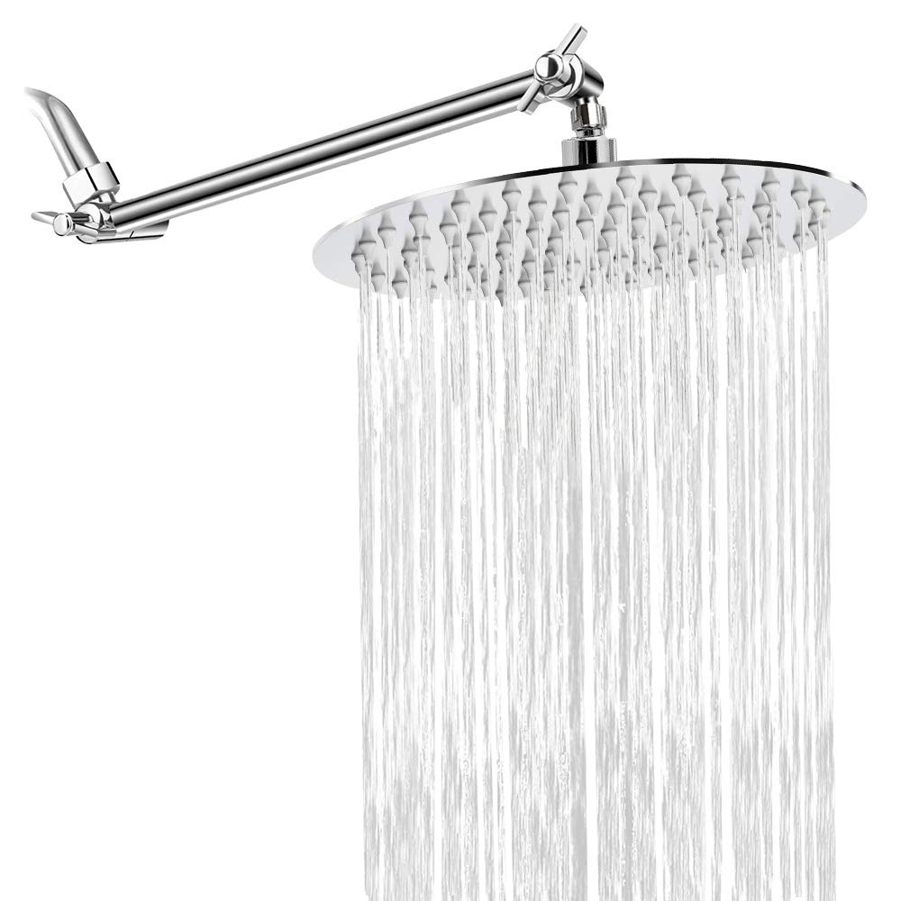 NearMoon 8-inch chrome rain shower head delivers spa-like rainfall