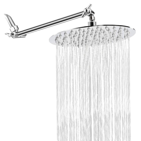 NearMoon 8-inch chrome rain shower head delivers spa-like rainfall
