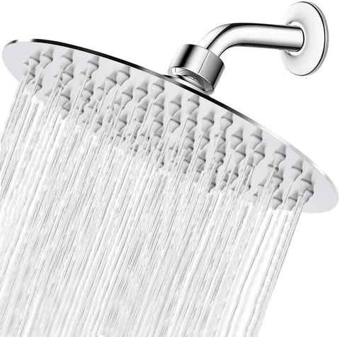 NearMoon 8-inch rain shower head in chrome finish delivering luxurious rainfall.