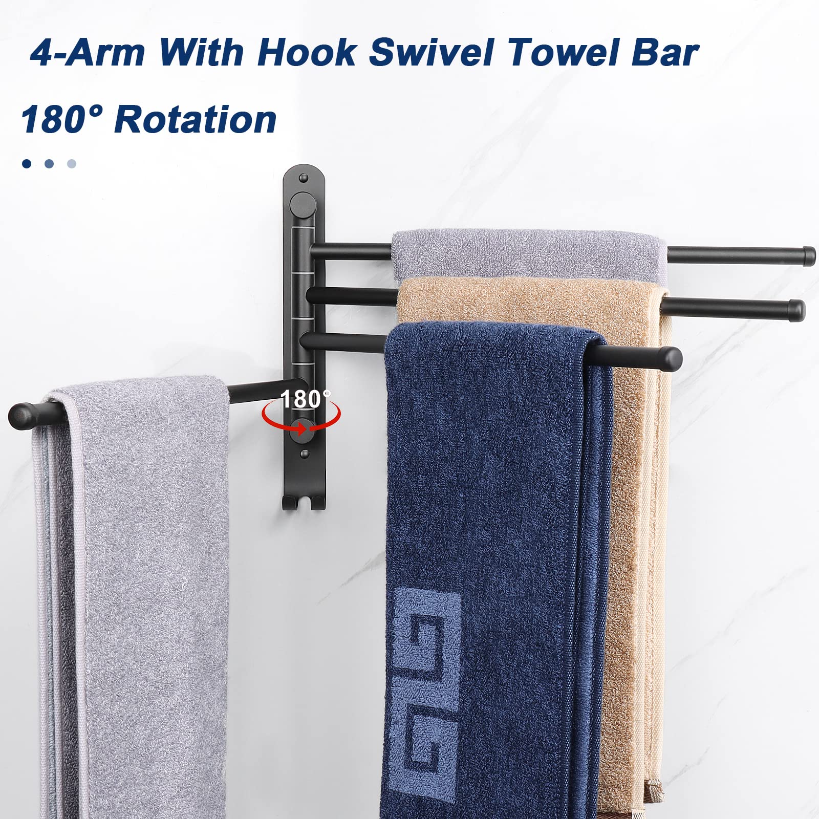 NearMoon towel rack silicone gasket for silent rotation and durability.