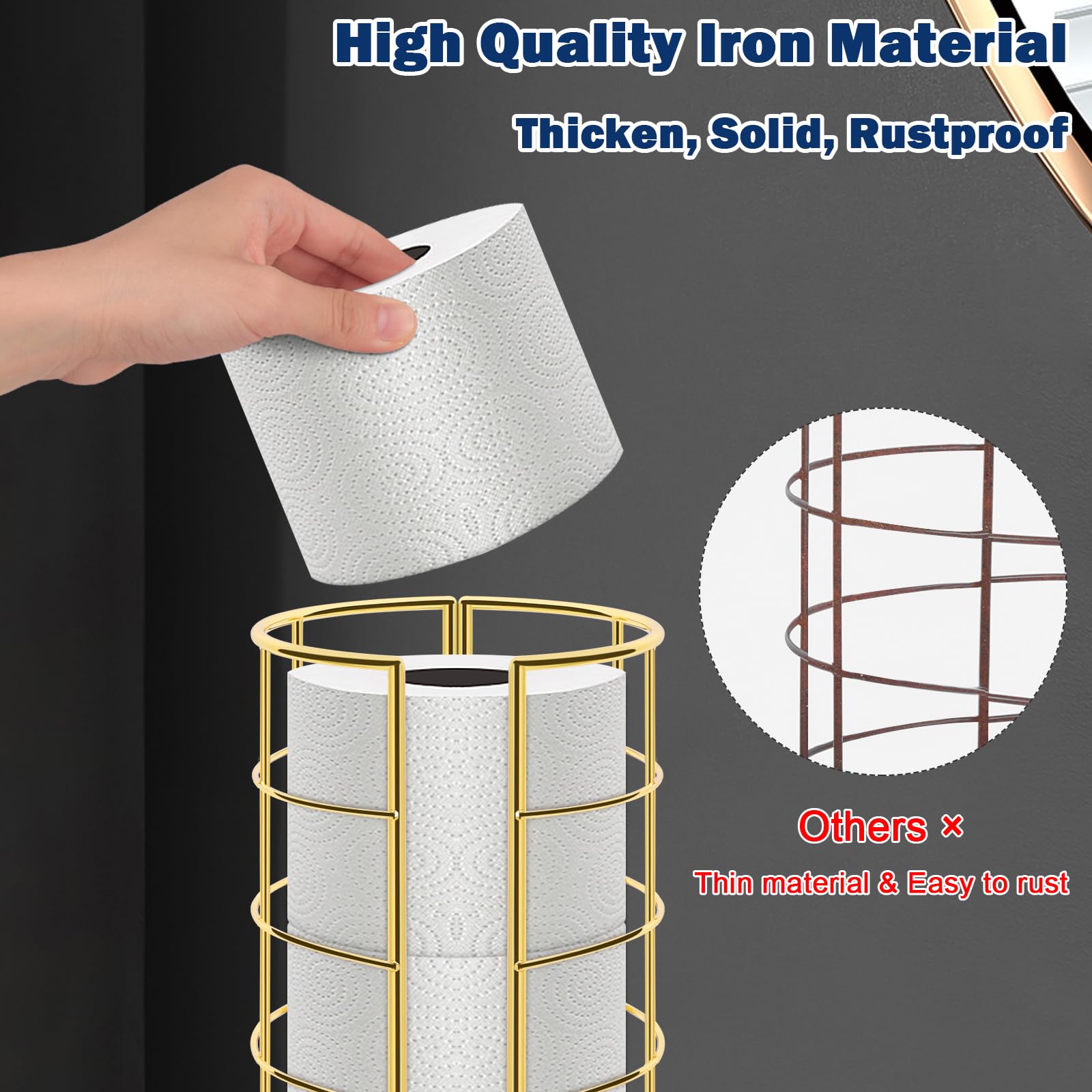 NearMoon rustproof iron construction ensures lasting bathroom storage.