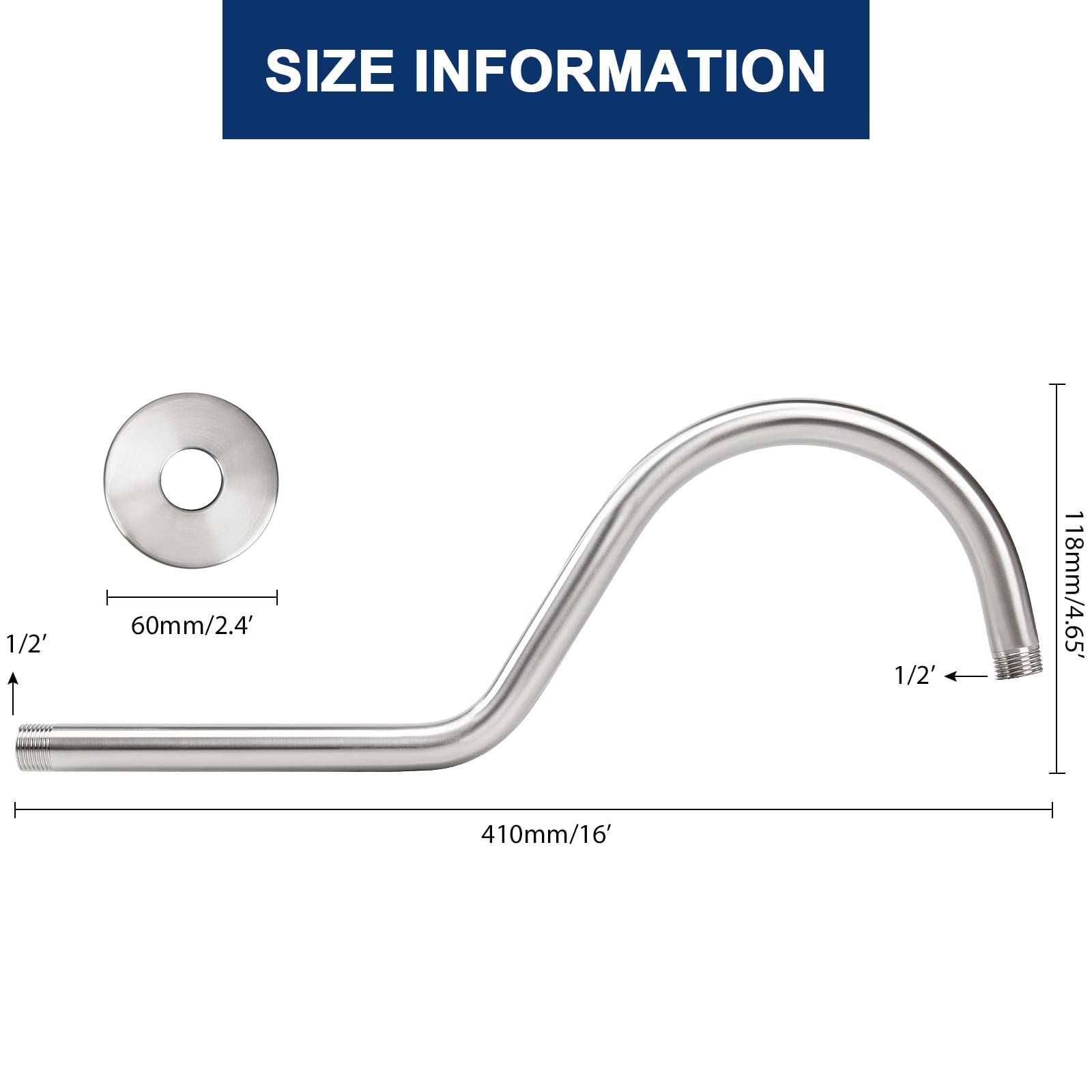 NearMoon s-shaped gooseneck design adds elegance and flexible water direction