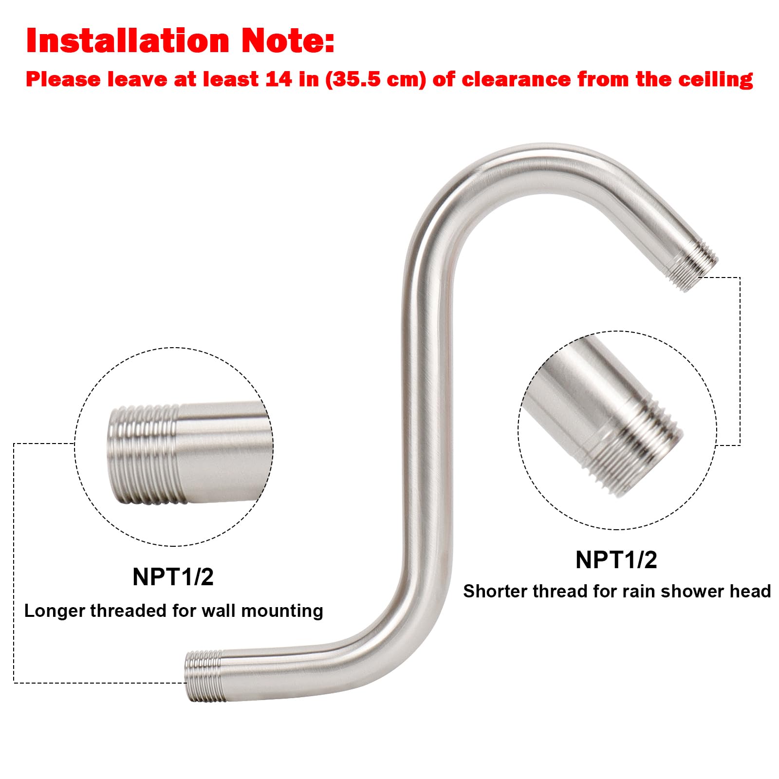 NearMoon 1/2-inch NPT connection compatibility for standard plumbing.