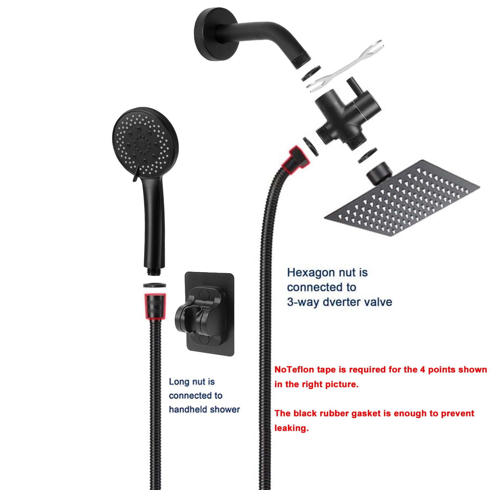 NearMoon self-adhesive holder keeps shower setup within reach