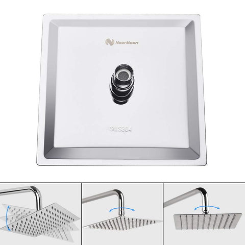 NearMoon self-cleaning silicone nozzles resist lime scale buildup for maintenance-free showers.