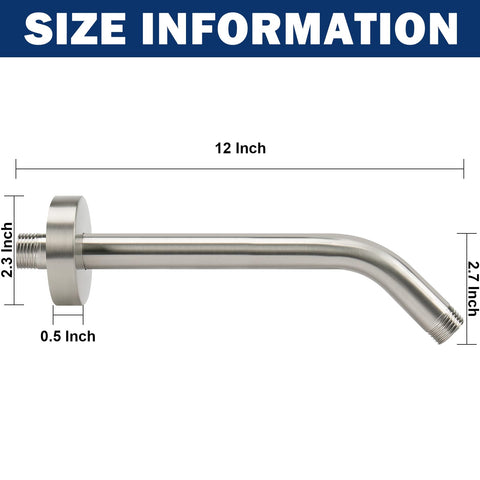NearMoon shower arm with flange included for easy wall mounting.