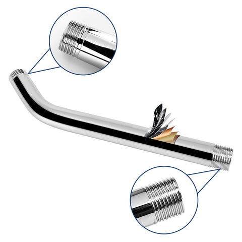 NearMoon shower arm overhead view highlighting 12-inch reach for better spray control
