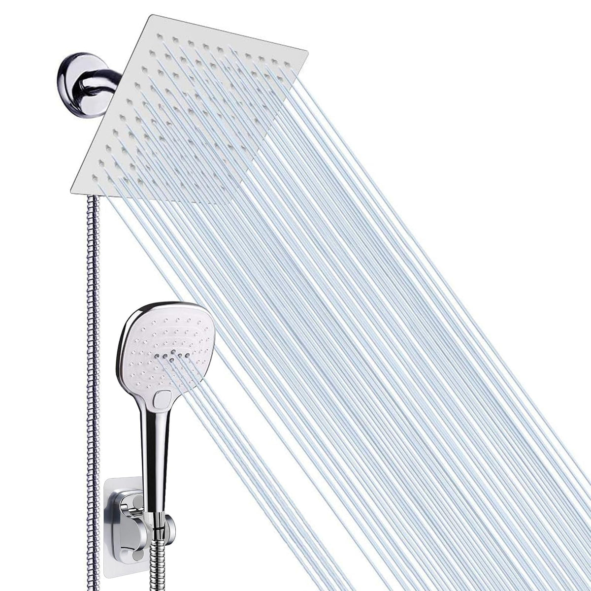 NearMoon shower head 8-inch rain chrome for wide coverage and spa-like showers