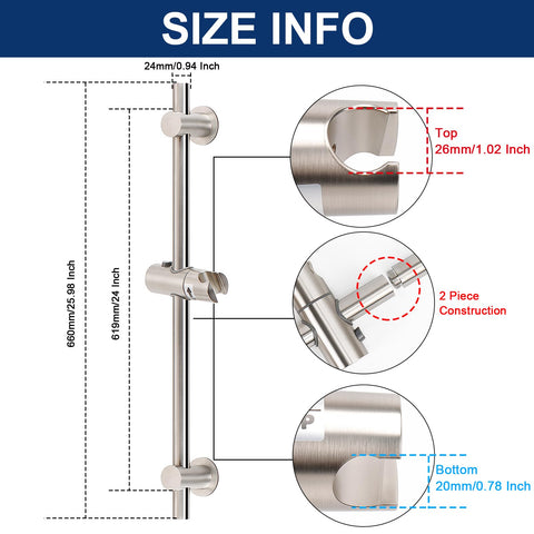 NearMoon 360-degree rotation shower head holder for flexible aim.