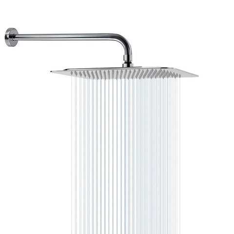 NearMoon 12-inch square rain shower head in chrome for full-body coverage.