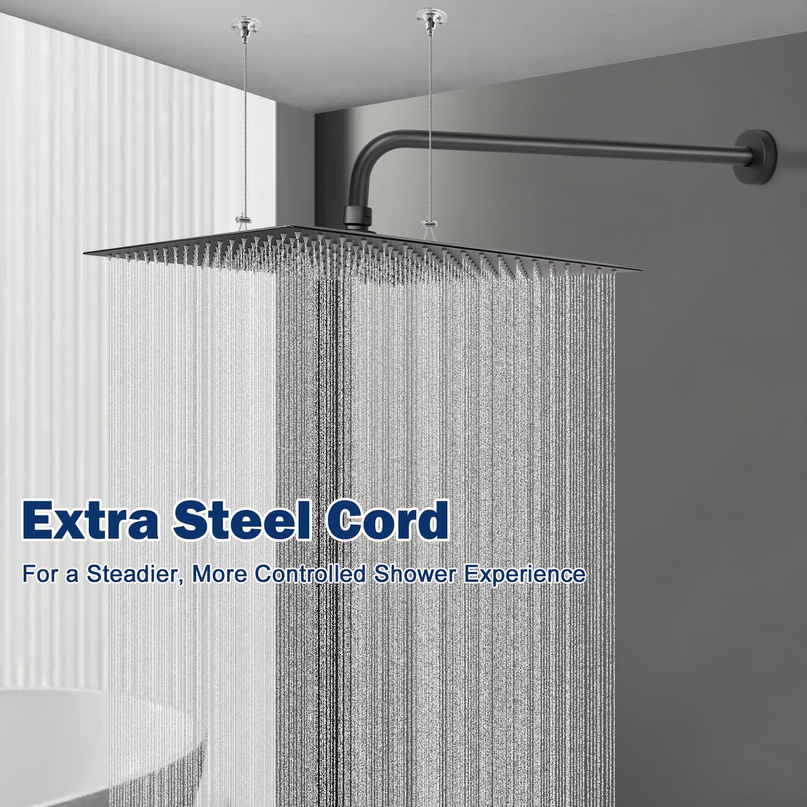 NearMoon stainless steel high-flow shower head delivers strong spray
