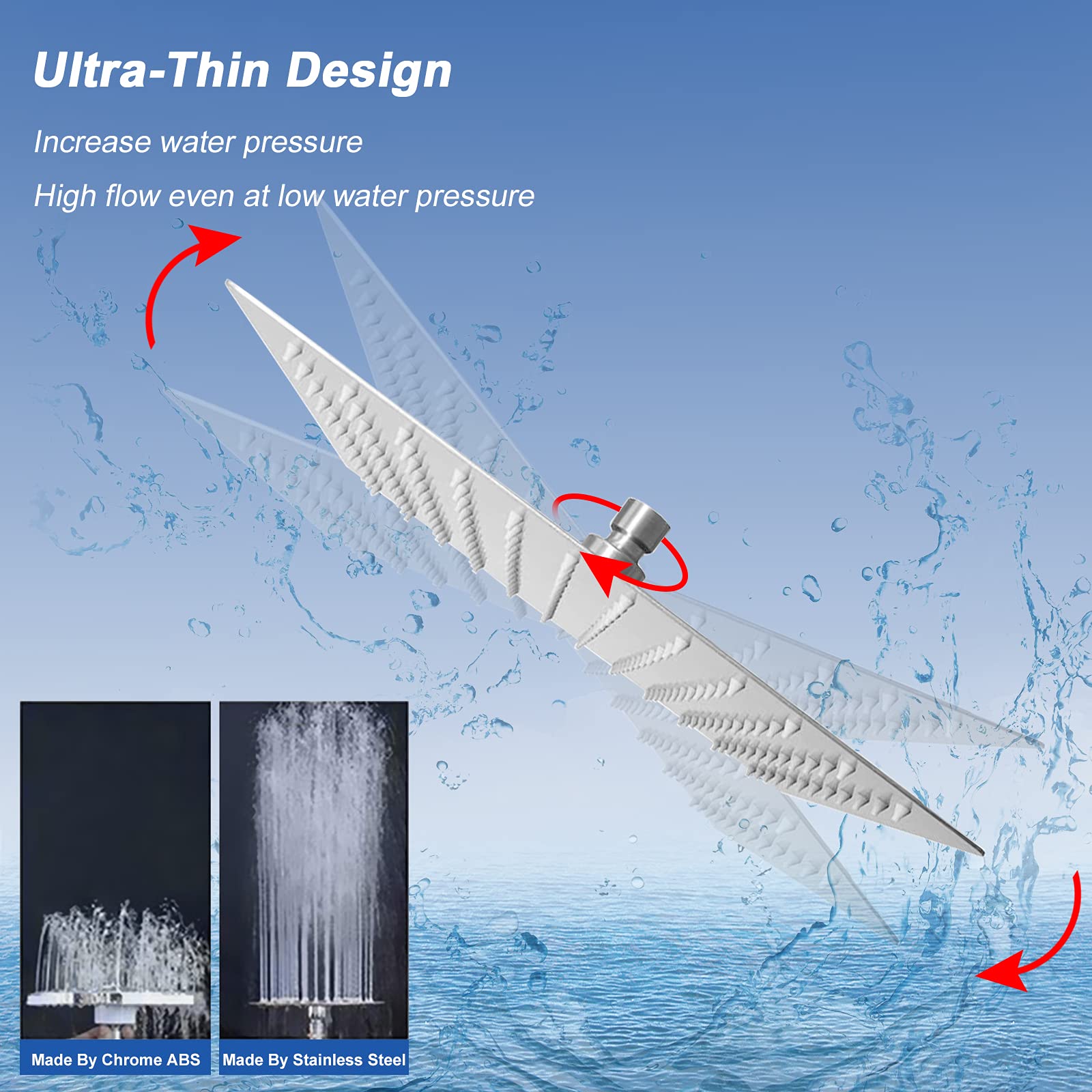 NearMoon stainless-steel square shower head for a durable modern look