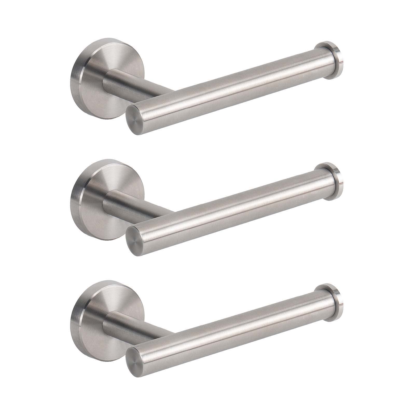 NearMoon toilet paper holder in brushed nickel, wall-mounted, 6-inch length for large rolls