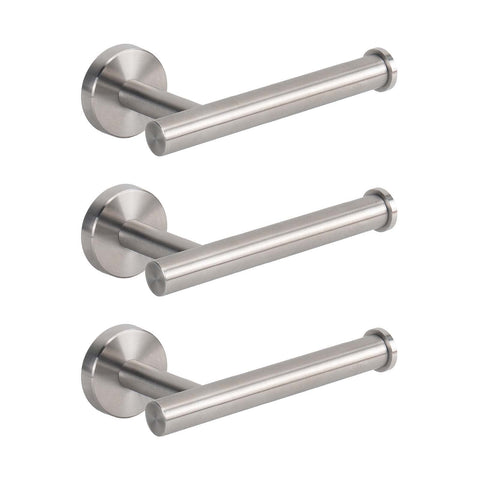 NearMoon toilet paper holder in brushed nickel, wall-mounted, 6-inch length for large rolls