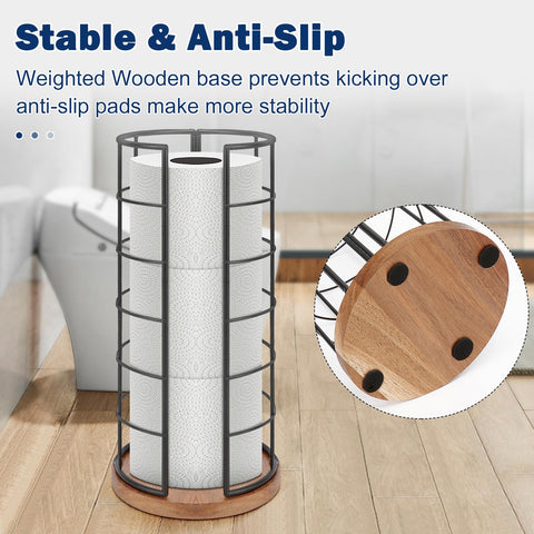 NearMoon wooden base prevents tipping and keeps rolls steady.