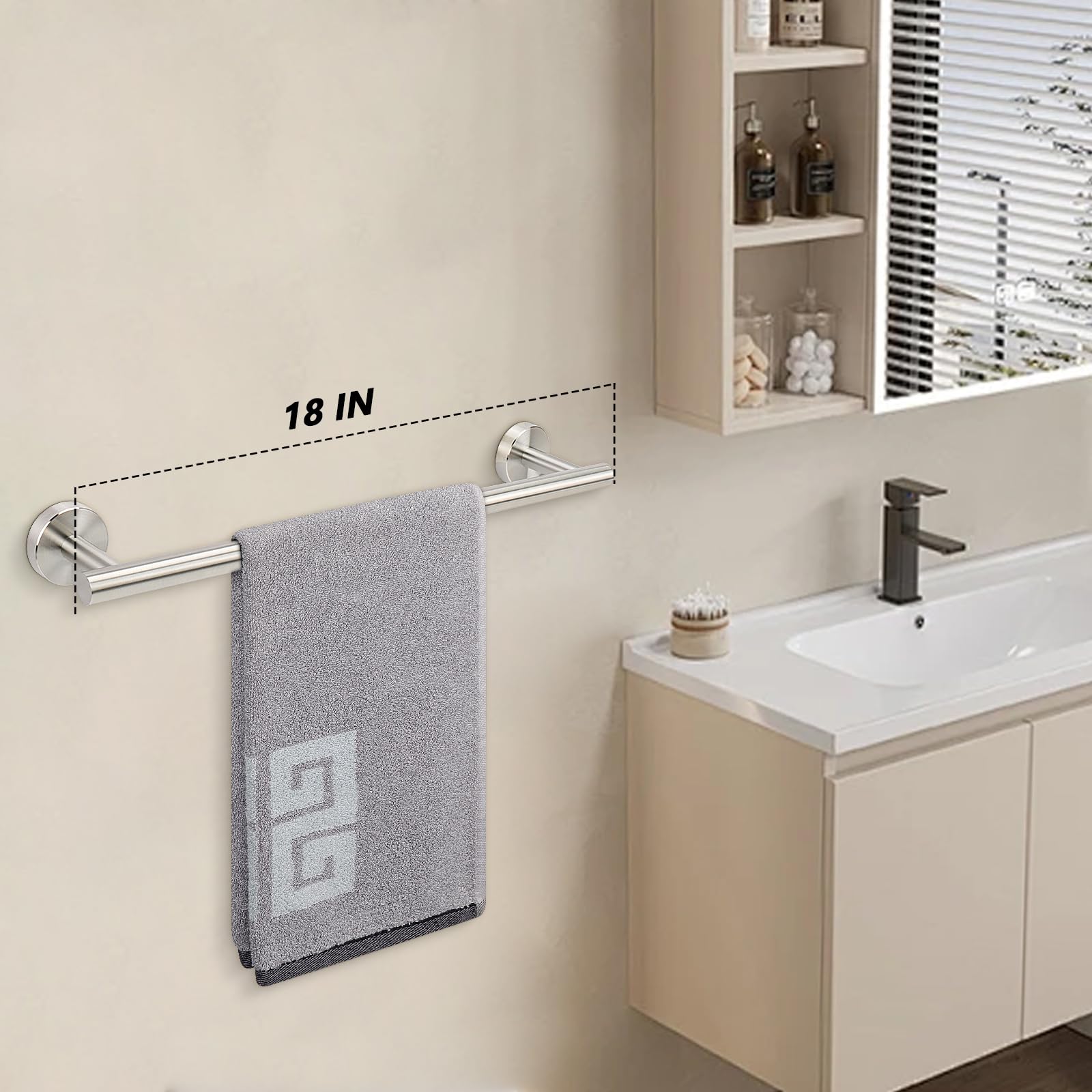 NearMoon towel bar with 22-lb capacity supports daily towel loads.
