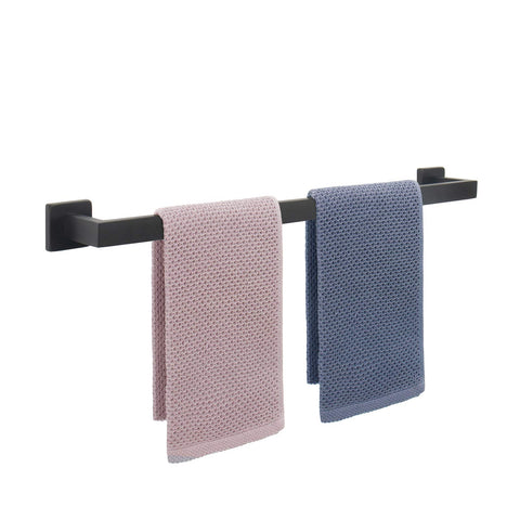 NearMoon towel bar 24-inch matte black with a sleek square base.
