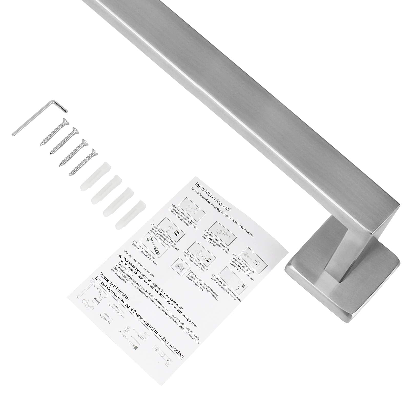 NearMoon towel bar brushed nickel decorates bathroom with modern finish and reliable performance