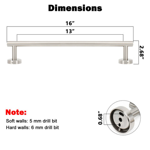 NearMoon towel bar wall-mount closeup shows seamless joints and finish.