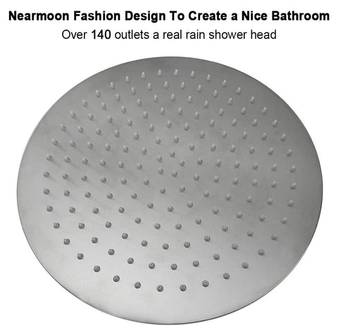 NearMoon ultra-thin shower head design enhances water flow with a sleek look.