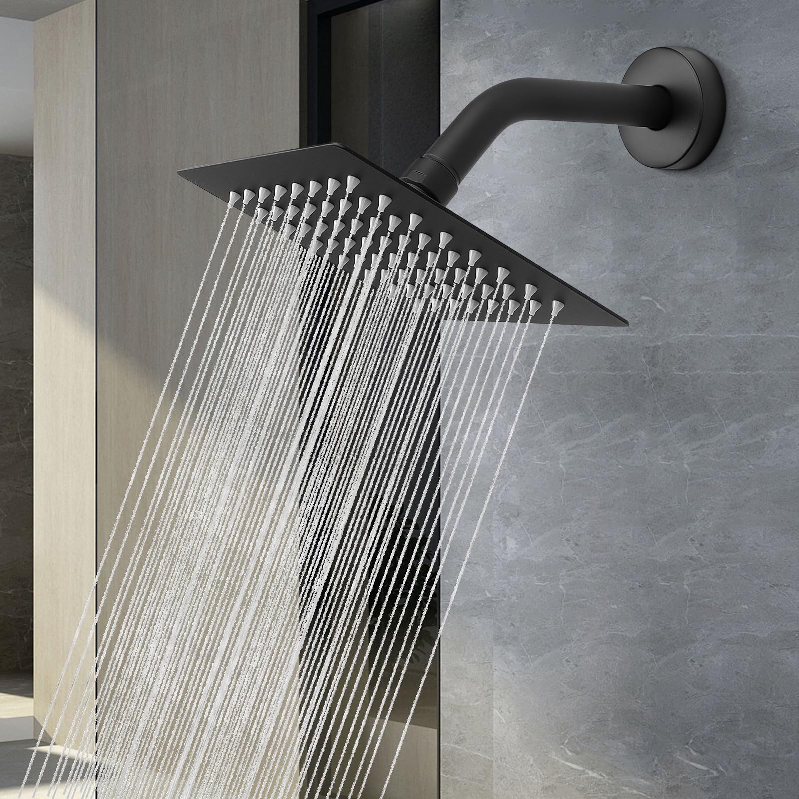 NearMoon compatible with standard arms for wall or ceiling installation in matte black.