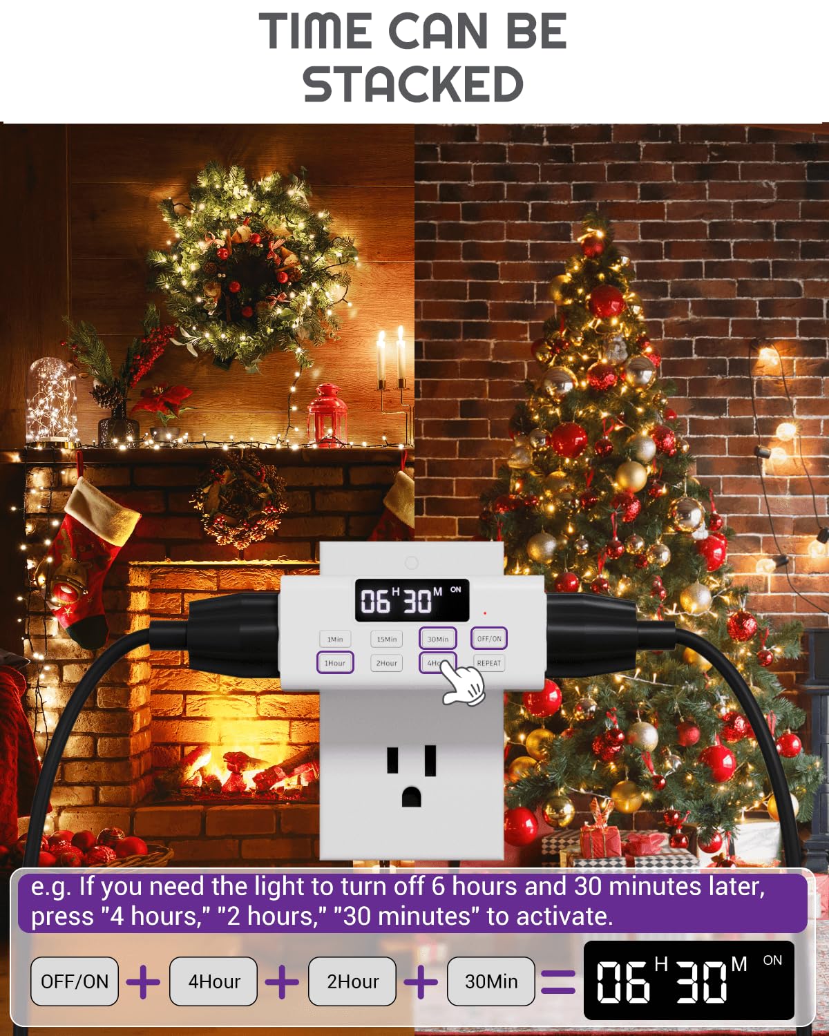 NEARPOW timer with large backlit screen during night setup