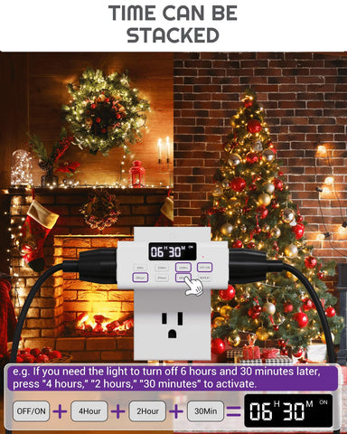 NEARPOW timer with large backlit screen during night setup