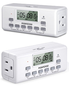 NEARPOW digital timer with dual outlets for lamp automation and energy control.