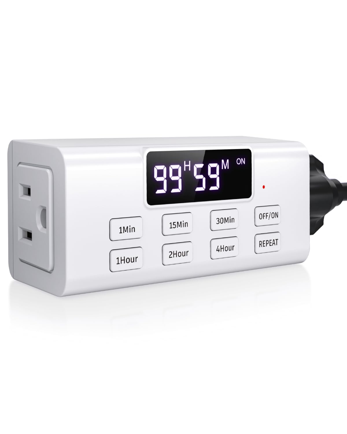 NEARPOW dual-outlet indoor countdown timer front view showing two devices control