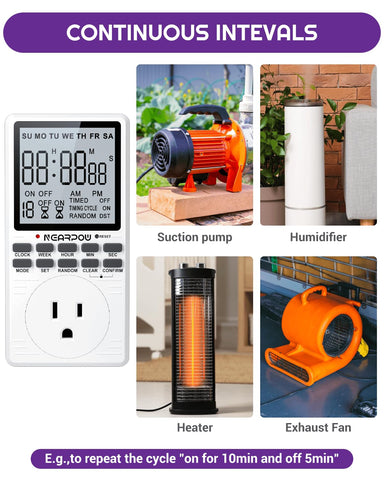 NEARPOW outlet timer countdown feature starts devices after a set interval.
