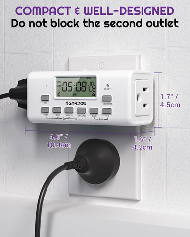 NEARPOW timer supports 10 on/off programs for flexible control.